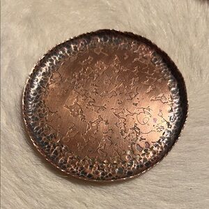 Hammered copper trinket dish, ring holder, copper hand forged jewelry dish